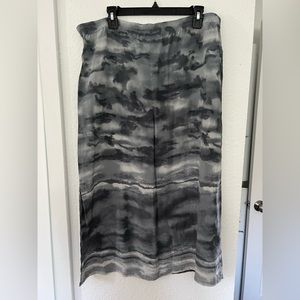 Diane Gilman Gray Silk Midi Skirt